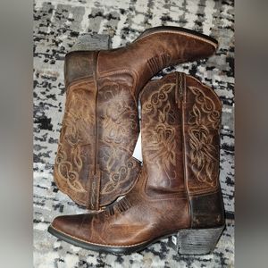 Ariat Scalloped and Stitched J-Toe Cowboy Boots